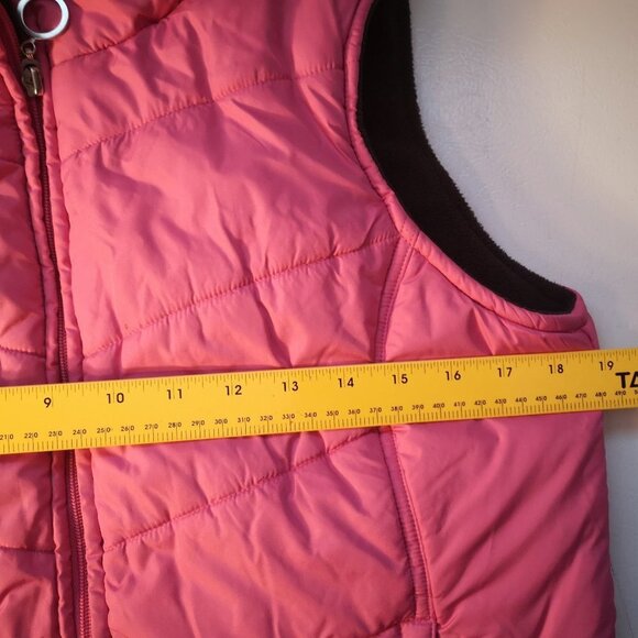 Point Zero Nicole Benisti Girls Size Small Pink w/ Dark Grey Puffy Vest - Picture 11 of 12